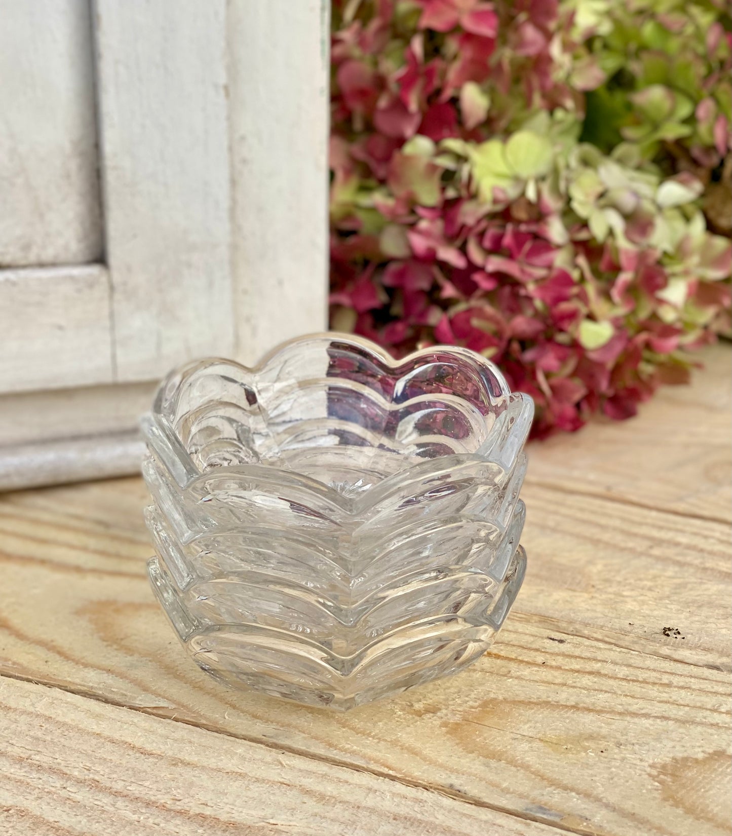 Lot 4 coupelles en verre marguerite