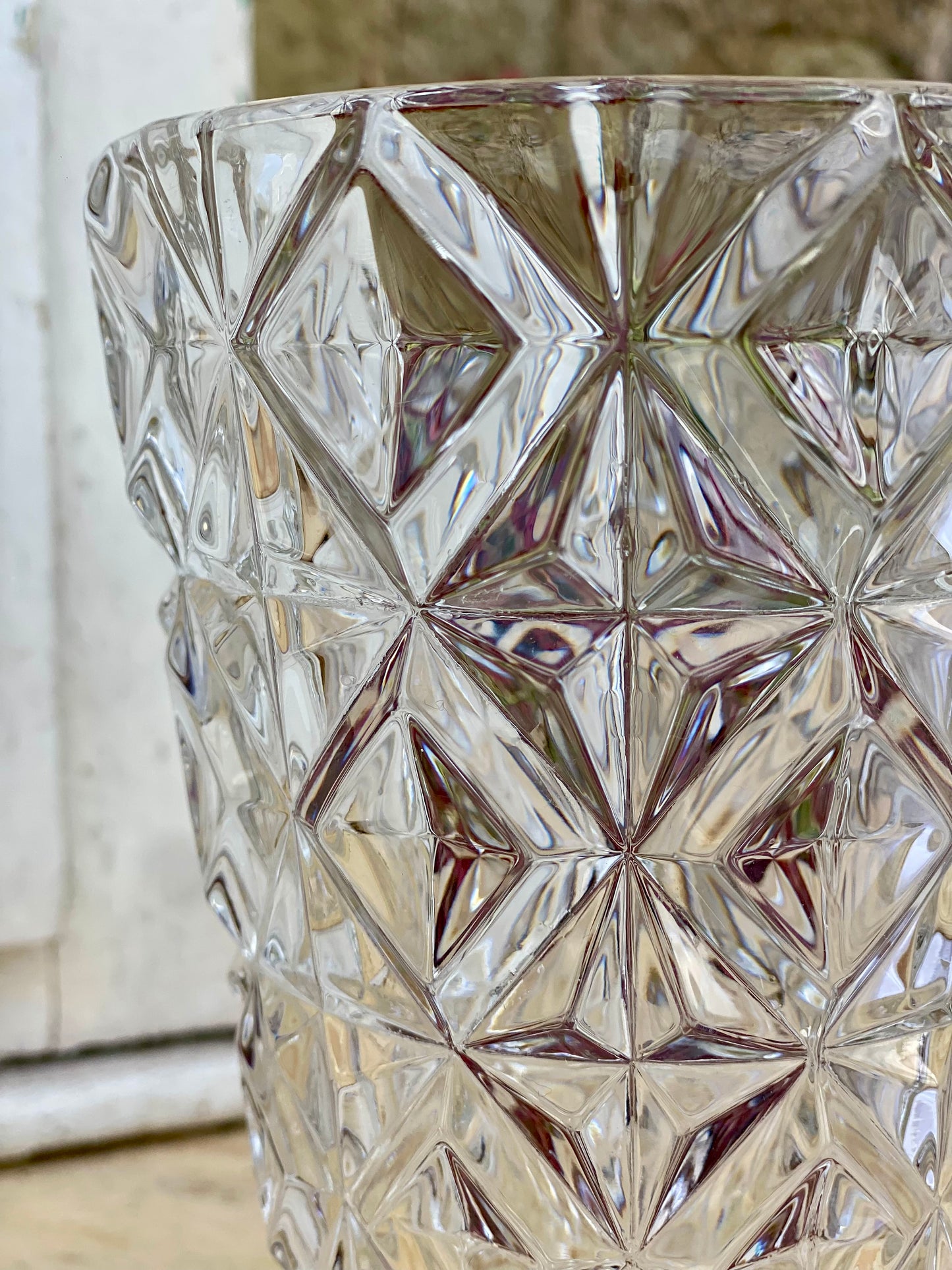 Vase diamant en cristal